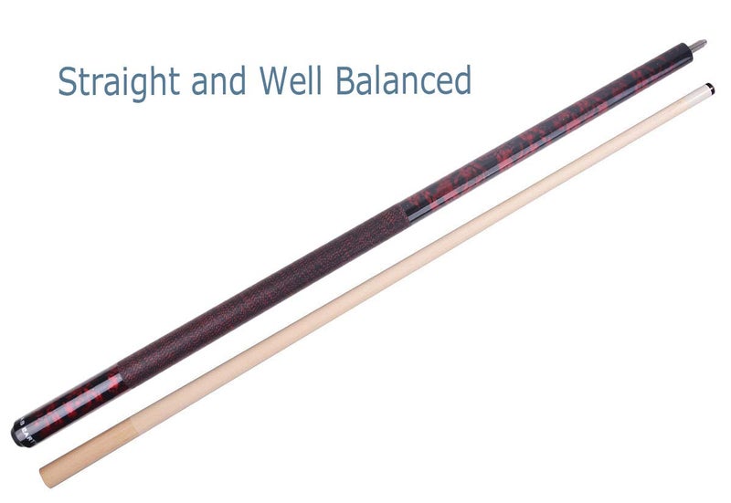 AB Earth 58 inch Hand-Painted Series 2-Piece Billaird Pool Cue Stick with Irish Linen Wrap (Red, 21oz) - Image 3